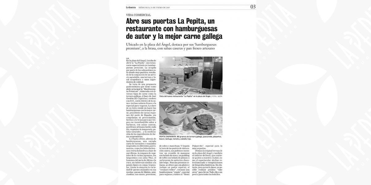 Actualidad y prensa | La Pepita Burger Bar